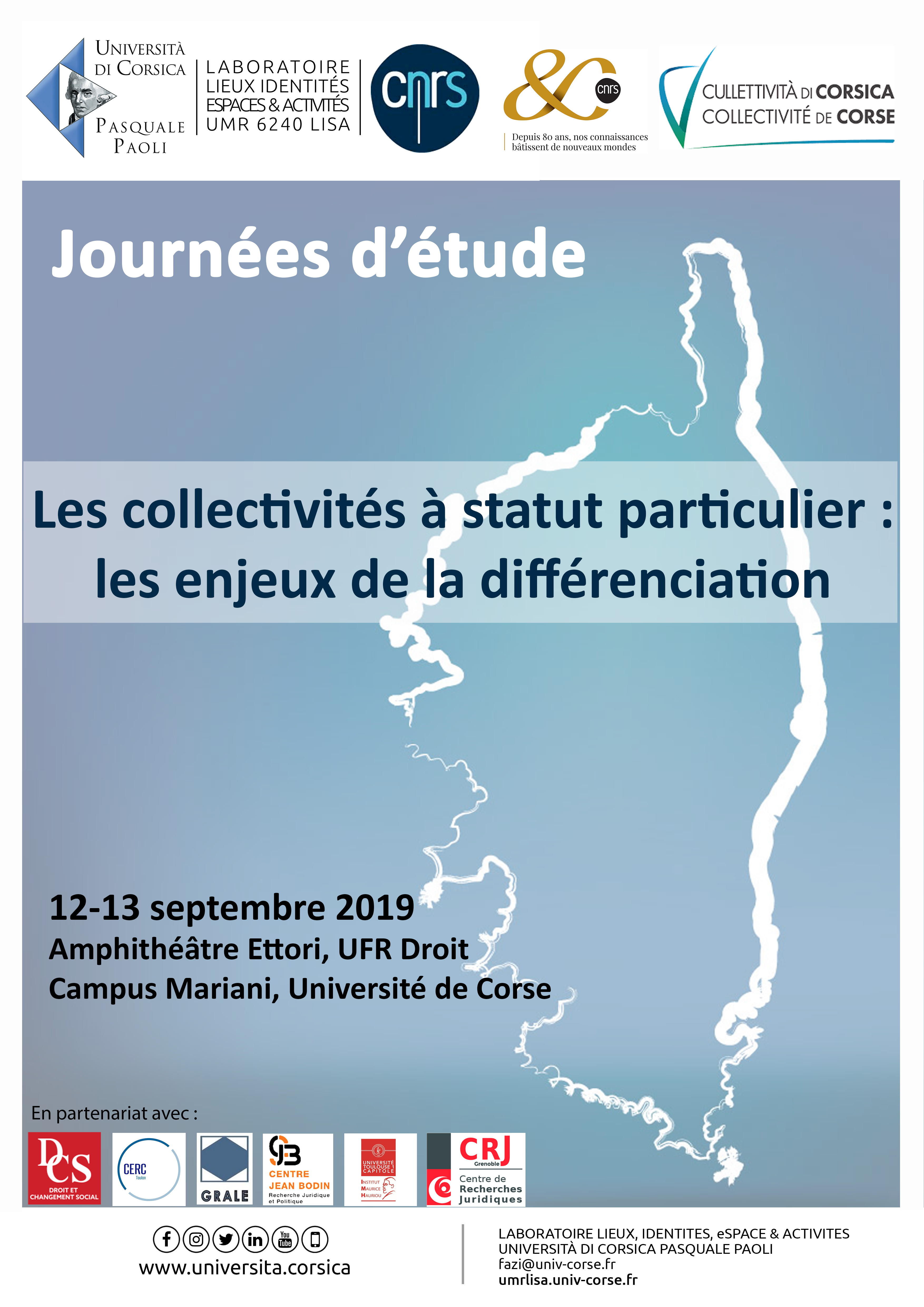 Journées d'étude - Les collectivités à statut particulier