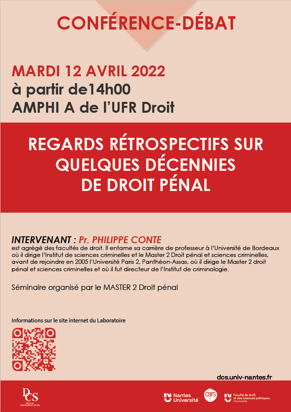 Conférence - Regards rétrospectifs sur quelques décennies de droit pénal