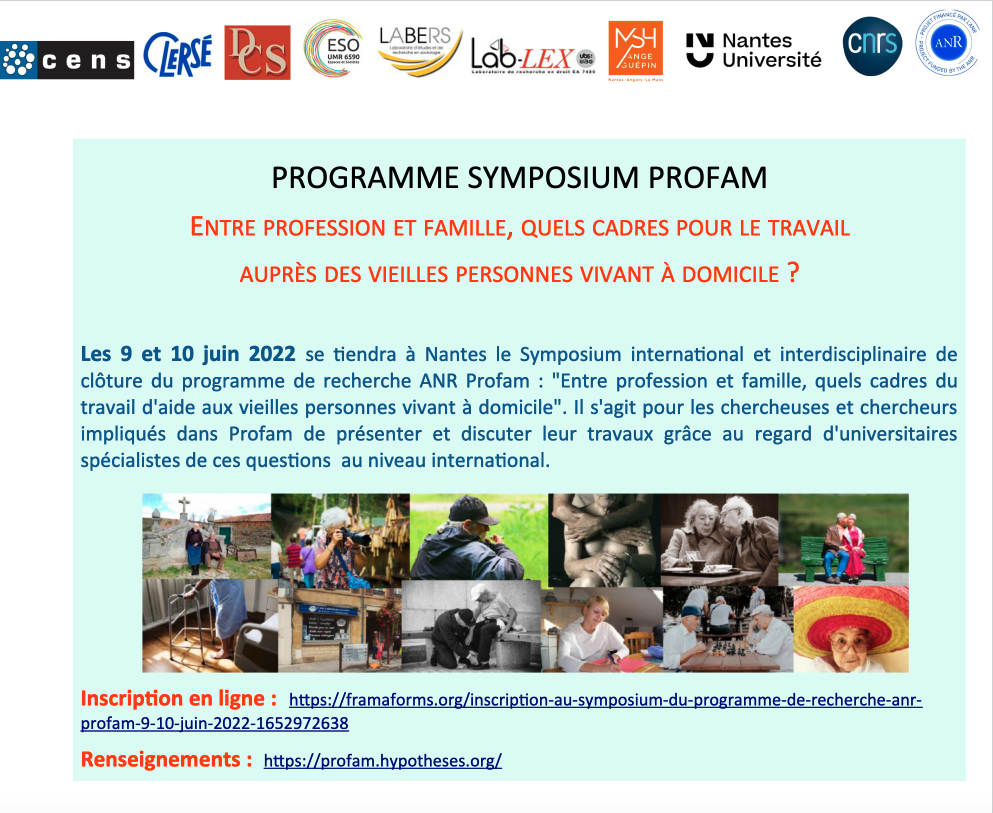 Symposium - Profession et famille - travail d'aide aux vieilles personnes vivant à domicile