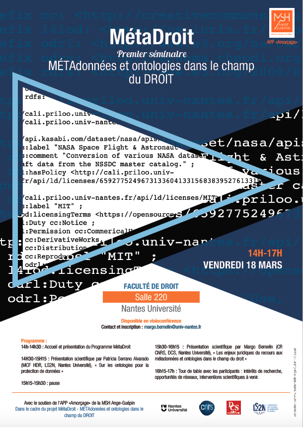 Séminaire - MétaDroit - MÉTAdonnées et ontologies dans le champ du DROIT