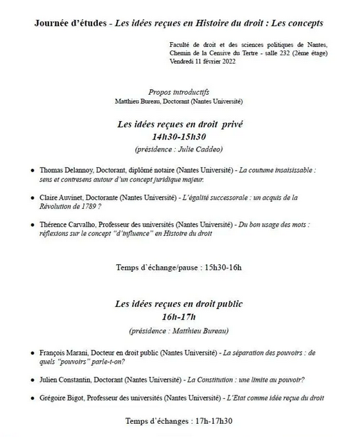 Programme Idées Reçues En Hist Du Droit